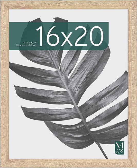 MCS Studio Gallery 16x20 Poster Frame Natural Woodgrain Engineered Wood, Vertical & Horizontal Wall Hanging Large Picture Frame for Photos, Posters & Art Prints (1-Pack)