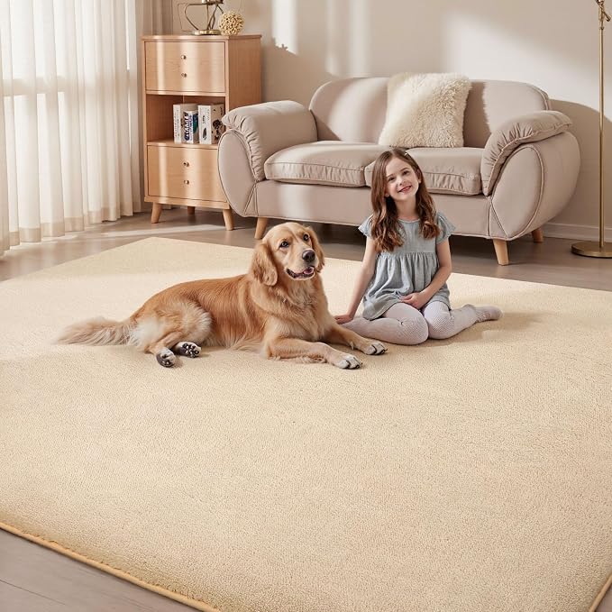 Sour Lemon 9x12 Area Rugs for Living Room, Soft Large Area Rug Fluffy Rugs for Bedroom，Machine Washable Area Rug Non Slip Carpet Rug for Living Room Playroom Kids Room Home Decor