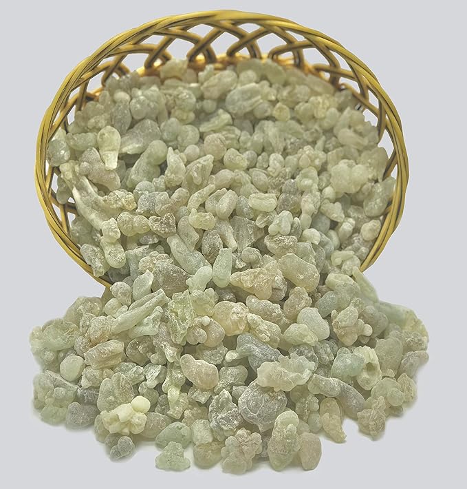 Royal Green Frankincense Hojari from Oman Boswellia Sacra Pure Incense Chruch Incense Olibanum luban (3 oz)