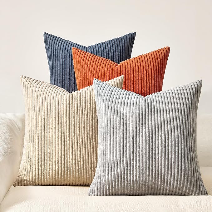 Topfinel Pack of 4 Decorative 22x22 Inch Velvet Pillow Covers Boho Couch Throw Pillows Blue and Yellow Farmhouse for Bed Accent Modern Pillowcase Sofa Livingroom Home Decor