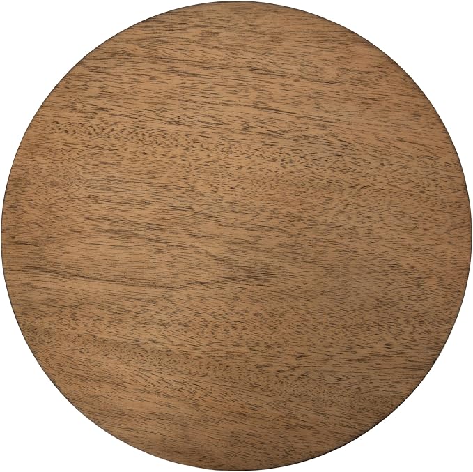 Kate and Laurel Foxford Tiered Round Drink Table, 12 x 12 x 30, Natural Brown, Transitional Two-Tier Circle Plant Stand Table for Use as Living Room Pedestal Table or Small Bedroom Nightstand