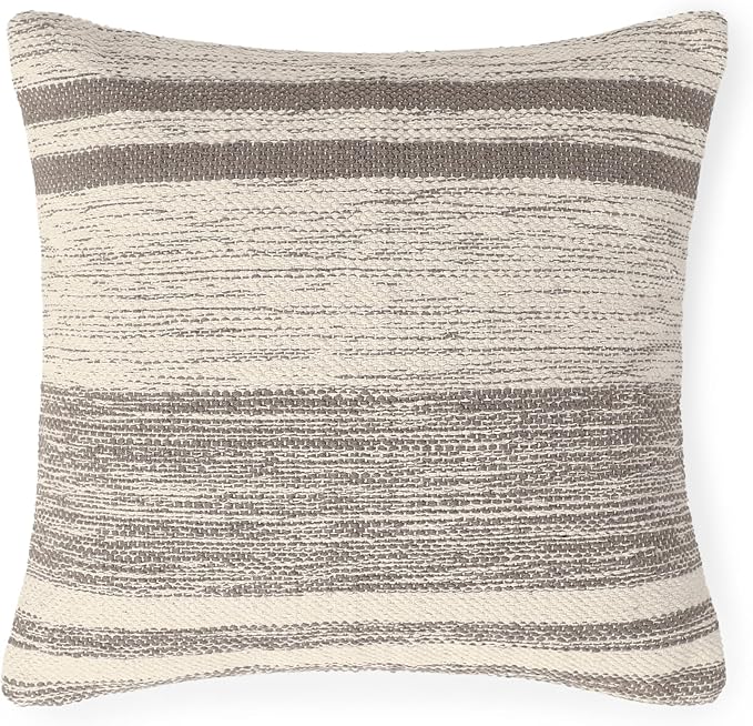 REDEARTH · Tufted Throw Pillow Cushion Covers - Boho Textured Woven Decorative Cases Set for Couch - Sofa - Bed - Farmhouse - Chair - Patio - Outdoor - car - 100% Cotton (18x18 ; Taupe) Pack of 2