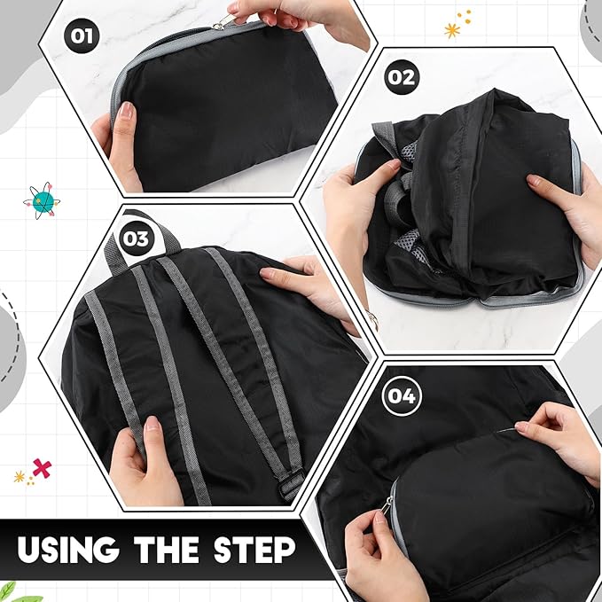 Jexine 10 Pcs Backpacks in Bulk 16.5 Inches Back Pack Basic Backpack for Adult Lightweight Outdoor Travel Book Bags(Black)