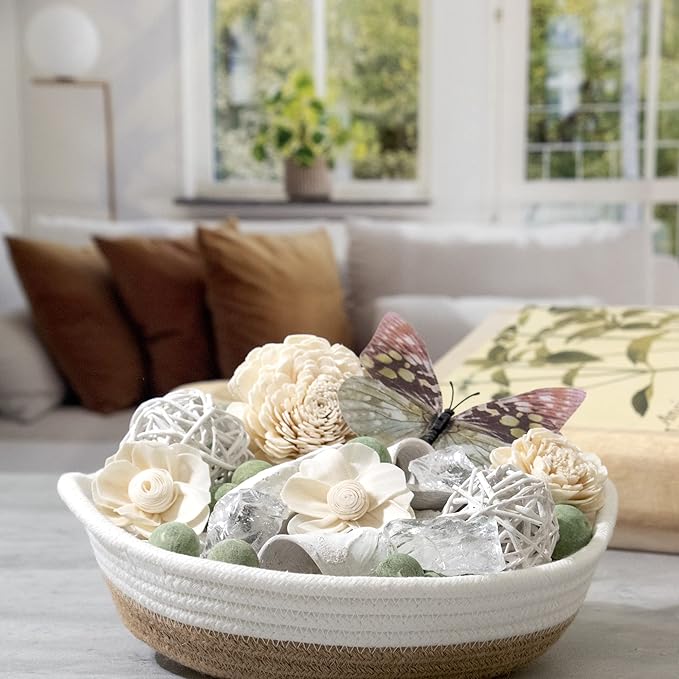 ANDALUCA Maison Box Fragrance Potpourri Decorative Vase & Bowl Filler Home Décor (Paperwhite & Aloe)