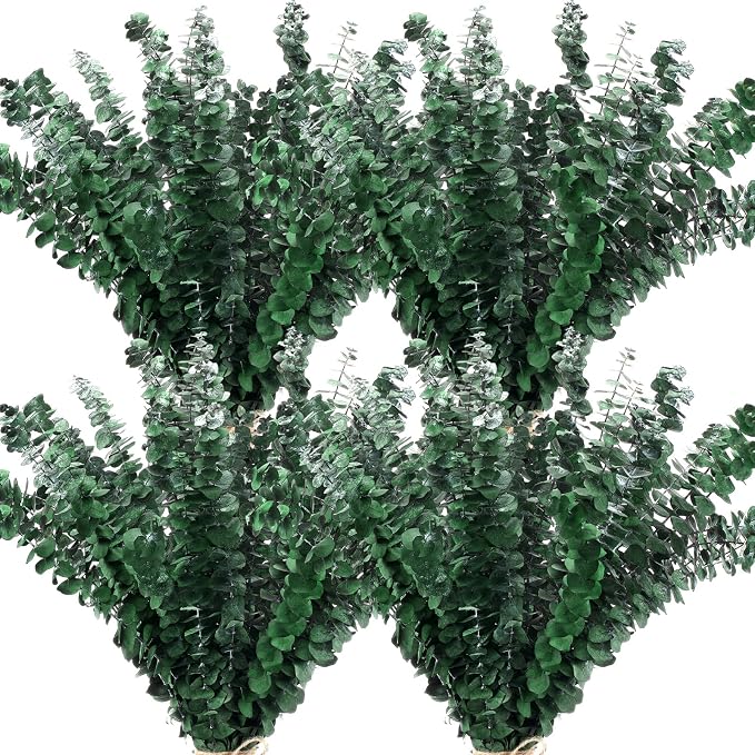 Knitgrip 100 Pcs Large Dried Eucalyptus Stems 17inch Natural Real Fresh Eucalyptus Branches for Shower Hanging Fresh Plant Greenery Leaves for Wedding Bathroom Vase Filler DIY Garland Decor