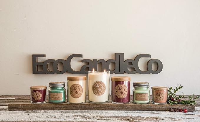 ECO CANDLE CO. Recycled Candle, Grass Stain, 18 oz. Double Wick - Scents of Fresh Cut Grass - 100% Soy Wax, No Lead, Kraft Paper Label & Lid, Hand Poured, Phthalate Free, Midwest Grown Soybeans