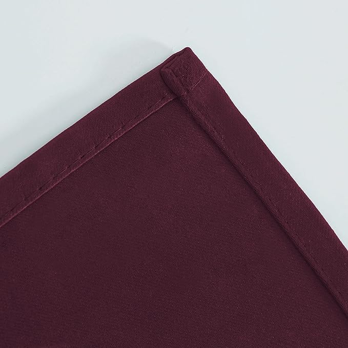 LEMOMO Burgundy Red Thermal Blackout Curtains/52 x 108 Inch/Set of 2 Panels Room Darkening Curtains for Bedroom