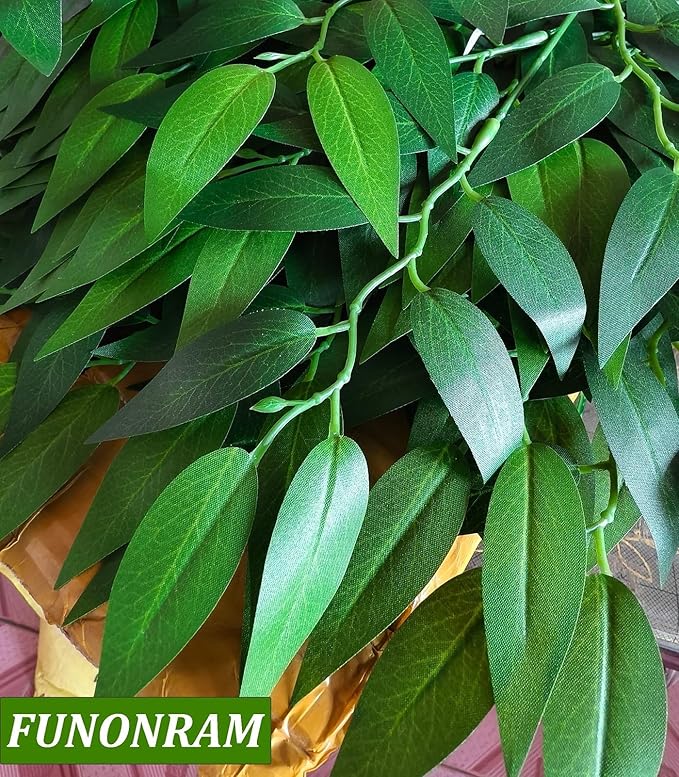 100Pcs Italian Ruscus Greenery Stems 18" Artificial Silk Greenery Leaves for DIY Bouquet Filler Table Centerpieces Home Indoor Decor