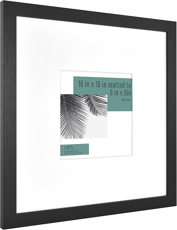 MCS Studio Gallery 16x16 Wood Poster Frame Black Woodgrain Engineered Wood, Vertical & Horizontal Wall Hanging Large Picture Frame for Photos, Posters & Art Prints (2-Pack)