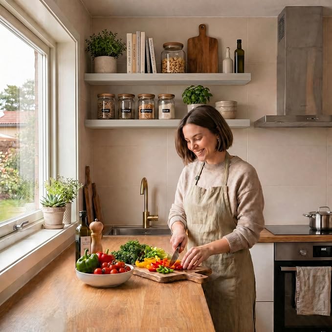 Fun Memories 60 Inch Floating Shelves for Wall, 8 Inch Deep Wall Mounted Wood Shelves with Invisible Brackets for Bathroom, Bedroom & Kitchen Storage Decor, Grey, 2 Pack