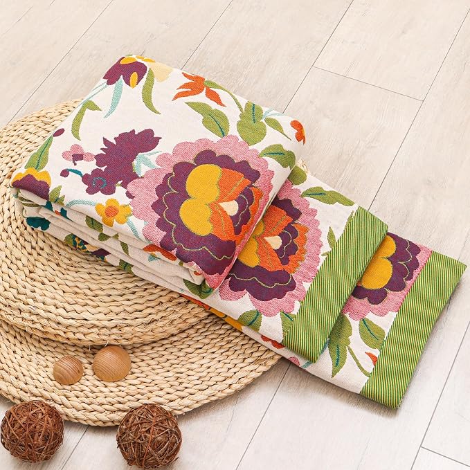 Boho Throw Blanket for Bed Couch Sofa,100% Cotton Ultra Soft Large Throw Blanket,Floral Bird Decor Bed Blankets 60"×80",Decorative Reversible Muslin Bed Cover for All Seasons