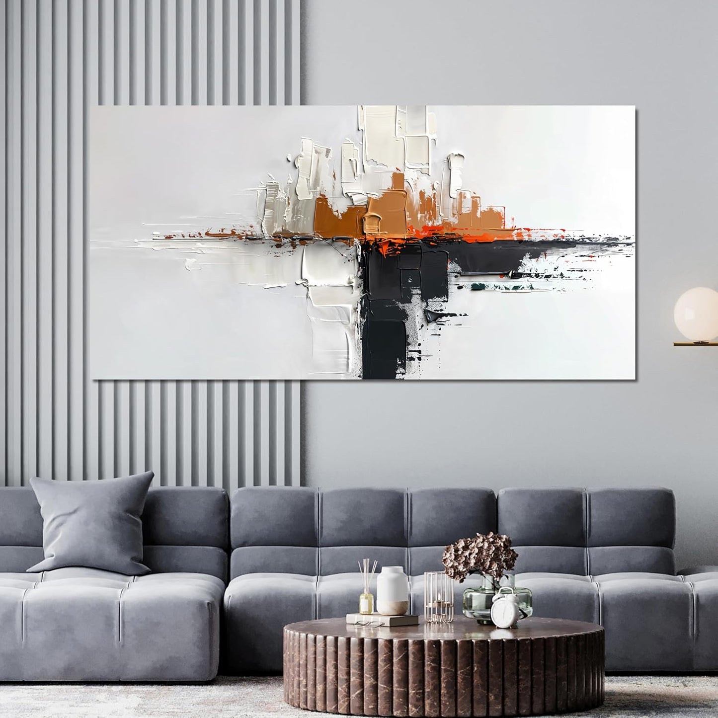 Abstract Large Wall Art Decor Modern Wall Art Pictures for Living Room Abstract Canvas Art Wall Decor Oversized Black and White Wall Art Prints Artwork for Walls Bedroom Office Home Decor 29" X 58"