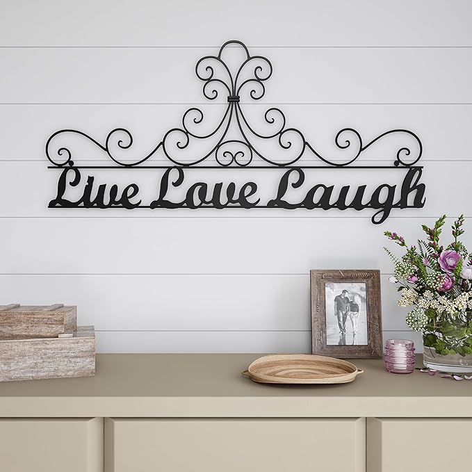 Metal Cutout-Live Laugh Love Decorative Wall Sign-3D Word Art Home Accent Décor-Modern Rustic or Vintage Farmhouse Style by Lavish Home