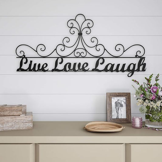 Metal Cutout-Live Laugh Love Decorative Wall Sign-3D Word Art Home Accent Décor-Modern Rustic or Vintage Farmhouse Style by Lavish Home