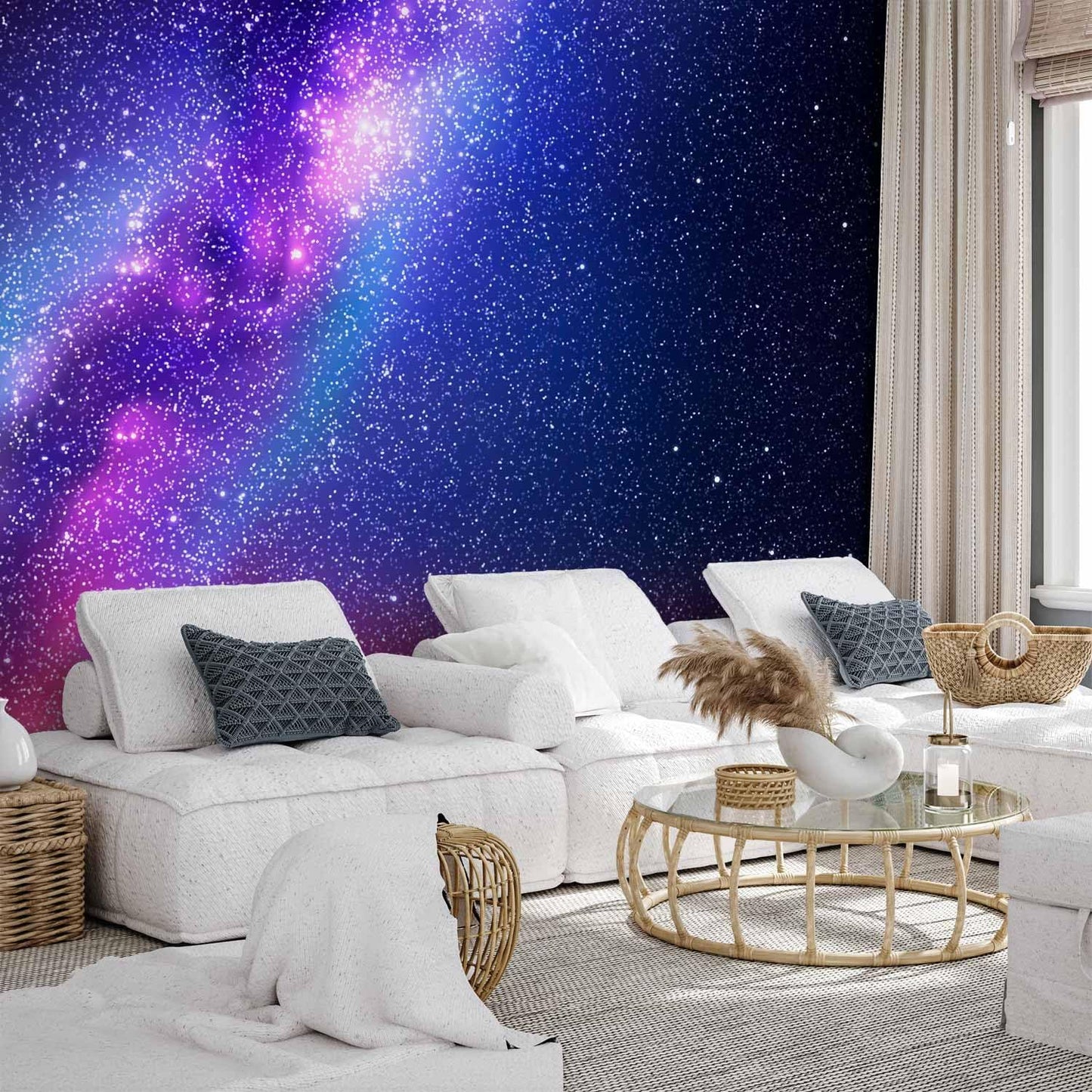 artgeist Premium Wall Mural Galaxy 79x55 in - XXL Non-Woven Wallpaper Fleece Wall Decor Photo Print Picture Image Abstract Space Sky Star Cloud Violet f-C-0487-a-a