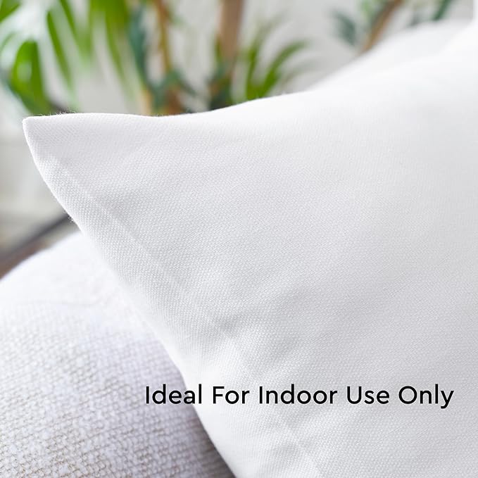 Encasa XO Throw Pillow Covers 18x18 in Set of 10 White | No Inserts | Cotton Pillow Covers for Living Room, Bed, Sofa, Couch | Decorative Cushion Covers with Improved Zipper