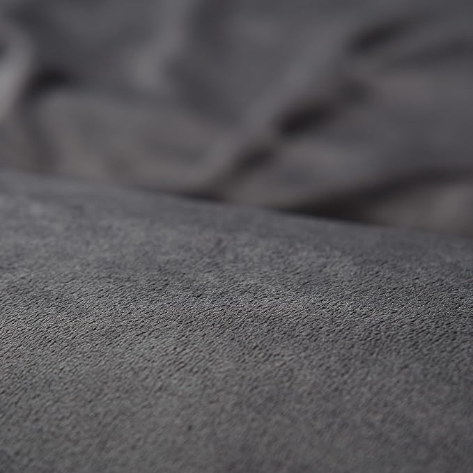 Chanasya Premium Velour Velvet Duvet Cover Set - Duvet Cover (90” x 90”) & 2 Pillow Shams (20” x 26”) - 3-Piece Set - Dark Gray, Queen Size