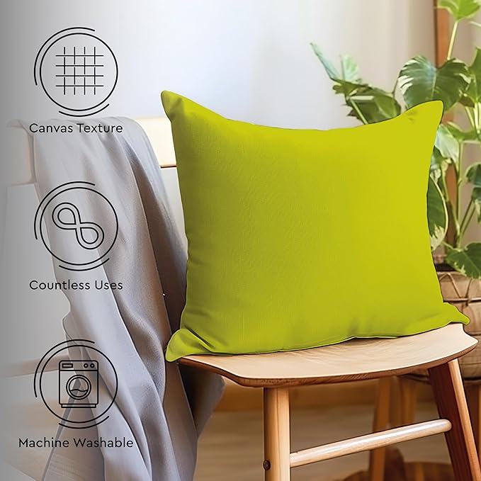 Encasa XO Throw Pillow Covers 24x24 in Set of 4 Bright Combo | No Inserts | Cotton Pillow Covers for Living Room, Bed, Sofa, Couch | Decorative Cushion Covers with Improved Zipper