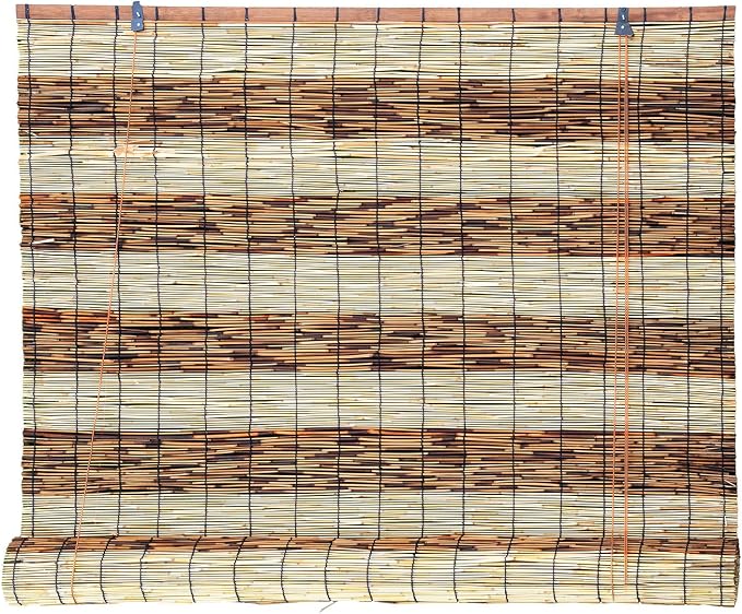Reed Shades, 48" W x 72" H Waterproof Privacy Screen Bamboo Outdoor Screen, Reed Curtain for Porch, Patio, Yard, Windows (Mixed)