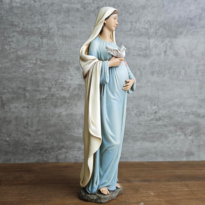 BC Catholic Pregnant Mary Mother Statue, 8.4" H Expectant Mary Figure, Hand Painted Religious Gifts for Pregnant Women,Devoted Home Decor, Classical Renaissance Sculpture by Buildclassic