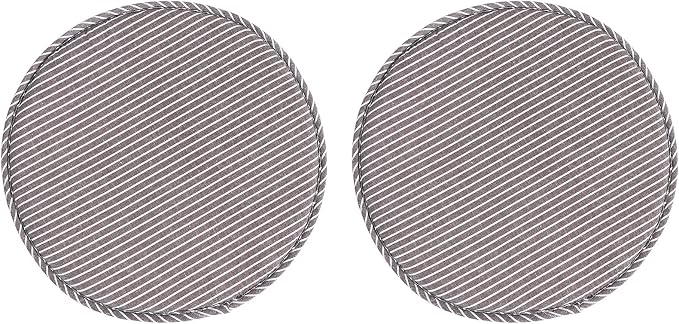 Round Stool Chair Cushions for Kitchen Dining Seat Pads with Ties 2 Pack Non Slip Cushions Pad for High Stool Chairs Bistro Bar Seat 13 Inch, Grey Strip