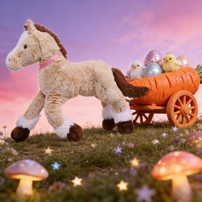 MaoGoLan Giant Horse Stuffed Animal, Large Horse Stuff Plush Toy for Girl Kid Boy, Realistic Stuffed Pony Plush Pillow Gifts for Easter Birthday Party Favor Christmas Decor, 47 inches, Brown
