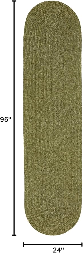 Superior Jute Oval Indoor Runner Rug, Green