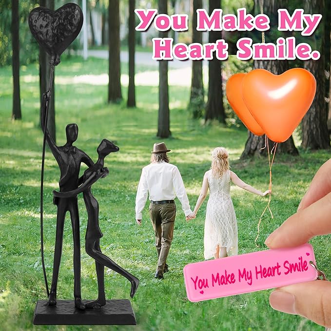 Kresecioo Wedding Gifts for Couples 2026, Romantic Couple Iron Sculpture 12in Handcrafted Passionate Love Metal Statue Decoration, Anniversary for Women Men Her Him, Mothers Day for Wife