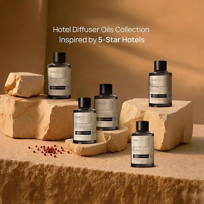 VINEVIDA (4oz) Hotel Fragrance Diffuser Oil - Hotel Scents Diffusers for Home - Cold Air Diffuser Oil - Hotel Scent Essential Oil - Scent No.1006 Inspired by Fairmont Hotels