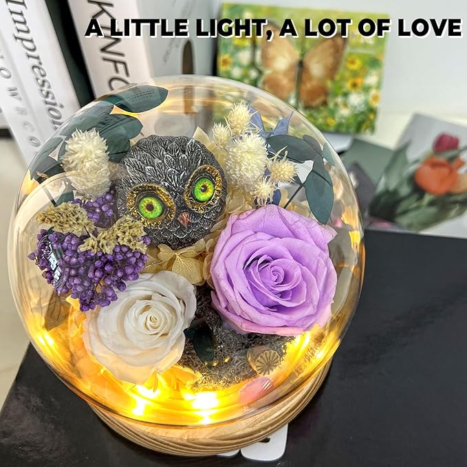 Flowers, Roses Gift - Preserved Flowers & Preserved Roses Gift for Women, Rose Arrangement that Lasts Forever – Birthday Gift for Women,Mother’s Day &Valentine, Flower for Delivery- Lavender