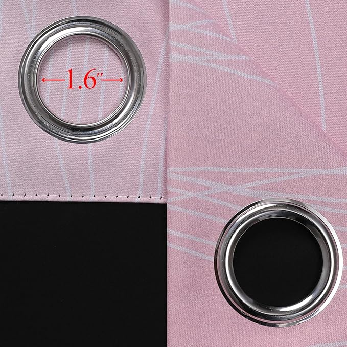 Estelar Textiler Pink and Teal Blackout Curtains 102 Inch Length 2 Panels Set, Thermal Insulated Ombre Grommet Drapes for Bedroom, Full Room Darkening Gradient Curtains for Living Room, 52Wx102L