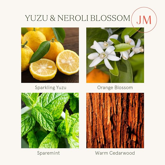 LA JOLIE MUSE Citrus Candle, Yuzu & Neroli Blossom Candle, Scented Candle Gifts for Women&Men, Natural Soy Candles, Long Burning Luxury Jar Candle, 11oz