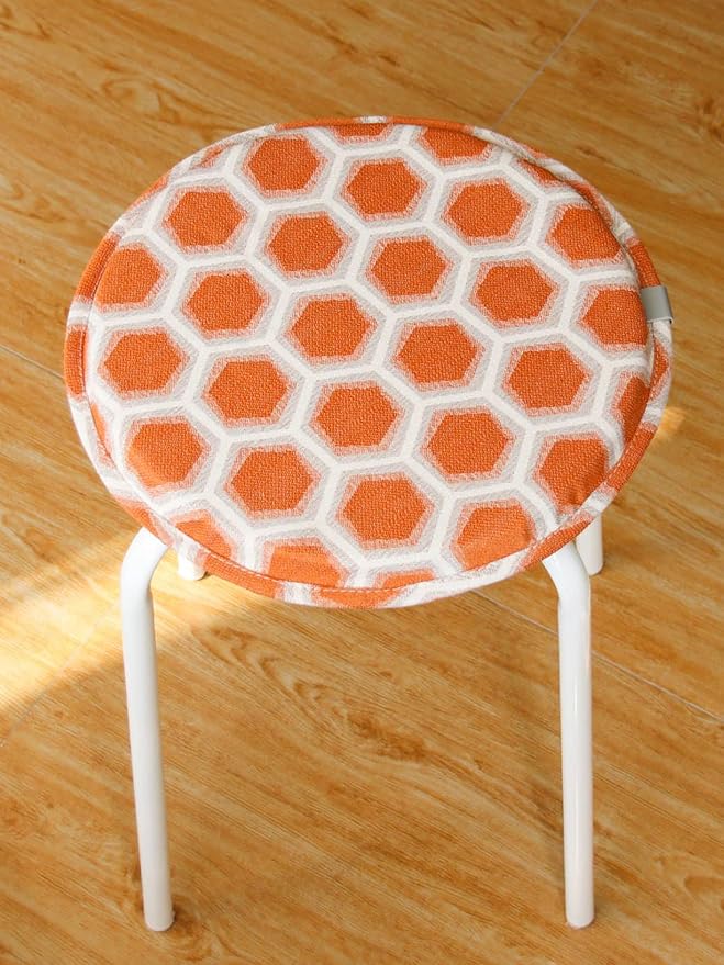Round Seat Cushion with Ties Breathable Bar Stool Cushion Cover Tatami Pillow Kitchen, Home, Office Chair Cushion Cover (12 inch, Beige)