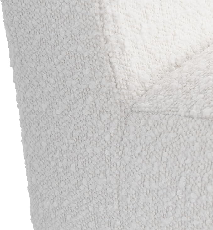 Homepop Home Decor | Upholstered Dining Chairs with Low Back |Decorative Home Furniture, Cream Boucle (Single Pack)