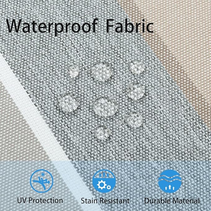 FUNHOME Waterproof Outdoor Throw Pillow Covers Set of 2,Home Decor for Garden Patio Furniture,Couch,Sofa 18 x18 Inch Decorative Pillows Cover Only,NO Insert(Gray Stripe)