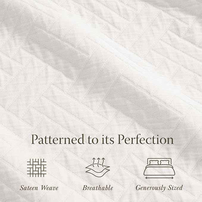 Threadmill Luxury Cotton Blankets for Twin Size Bed | All-Season 100% Cotton Twin Blanket for Bed | Criss Cross Jacquard Lightweight, Soft & Cozy Coverlet, 350GSM, 68 x 90 inches | Vanilla Cream