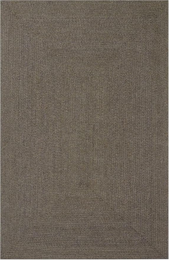 Superior Indoor Outdoor Area Rug, Handwoven Reversible Braided Home Decor for Living Room, Kitchen, Entryway, Patio, Front Porch, Deck, Modern, Boho, Farmhouse Style, 6' x 9', Latte
