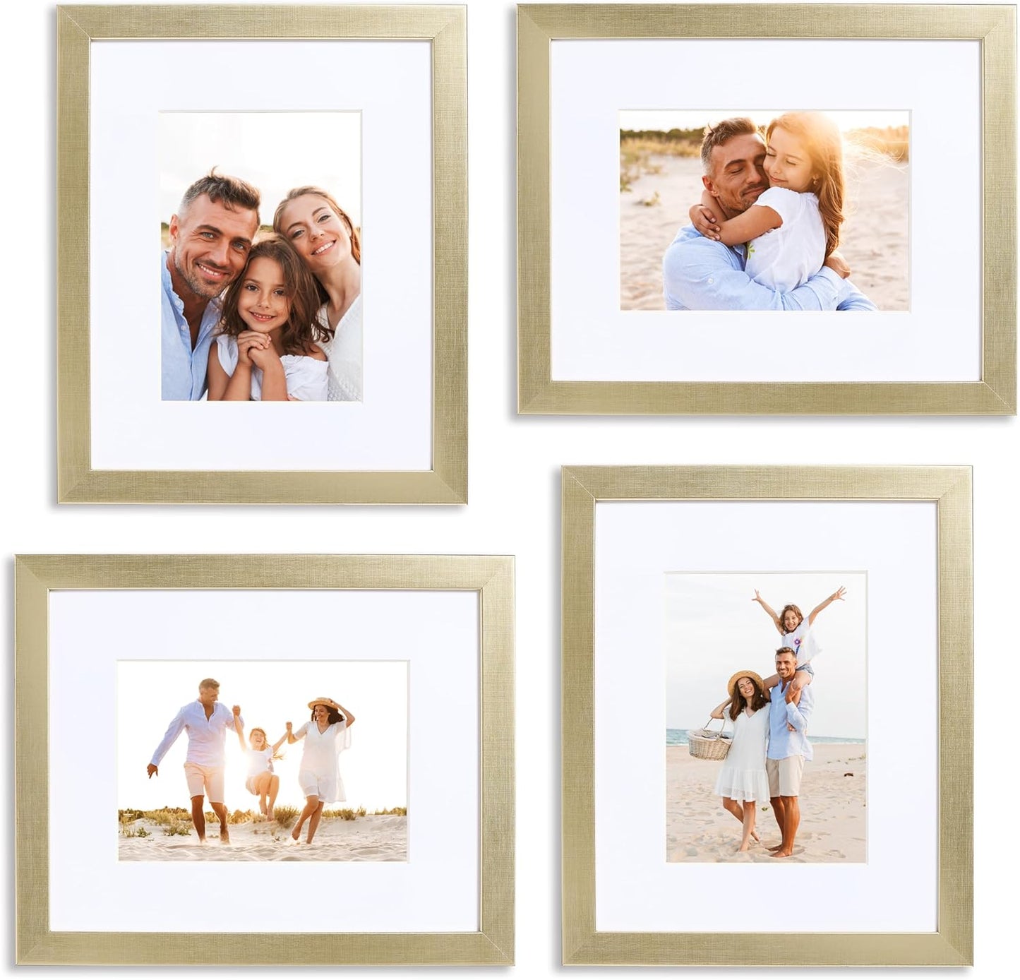 Sheffield Home 4 Piece Gallery Wall Frame Set, 8x10 Inch, Gold