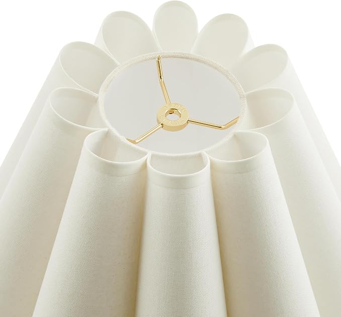 Aspen Creative 34088 Box Pleated Large Empire Spider Construction Lamp Shade, Cream Linen Fabric, 7-1/2" Top x 18" Bottom x 13-1/2" Slant