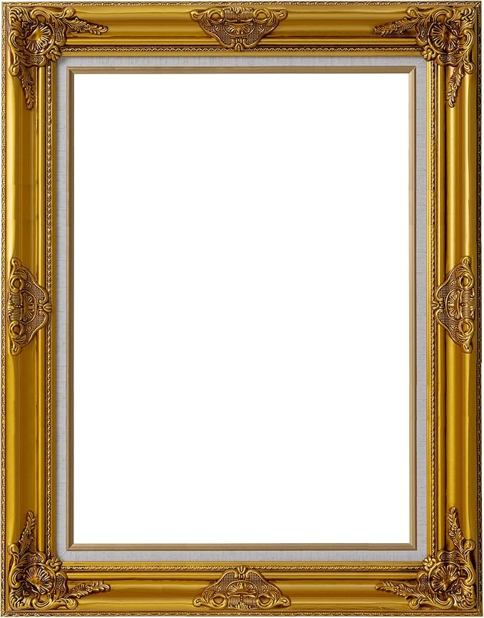 Classic A3 Picture Frames: Ornate Gold Poster Frames A3 for Canvas Photo Painting, Artwork, Wooden Antique Gallery Wall 11.75x16.5 Frames without Acrylic Glass and Backing