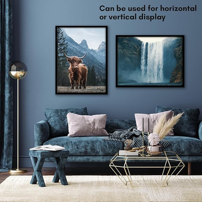 Americanflat 24x32 Poster Frame with Polished Plexiglass - Streamline Collection - Thin Border Picture Frame for Wall Display - Hanging Hardware Included - Black