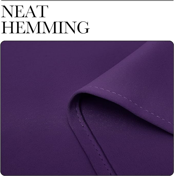 NICETOWN Kitchen Curtains, Royal Purple, 34" x 40", Set of 2, Short Blackout Curtains & Drapes, Thermal Insulated Rod Pocket Window Treatment Draperies for Nursery