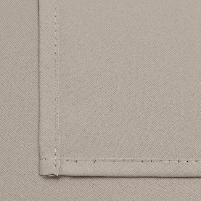 Yakamok Blackout Curtains Room Darkening Thermal Insulated Window Panels,Solid Grommet Top Drapes for Bedroom/Living Room(42Wx72L, Natural, 2 Panels)