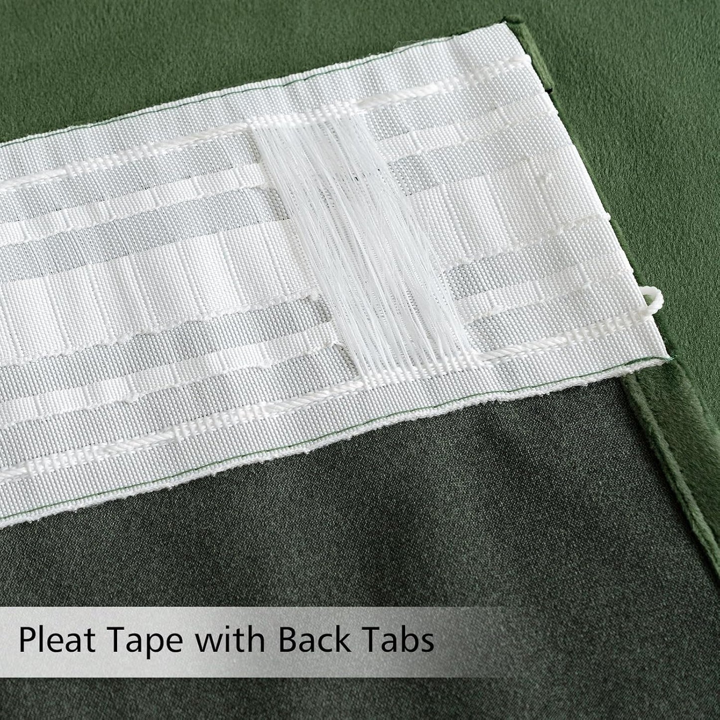 MIULEE Olive Green Velvet Curtains 108 inches 2 Panels - Pinch Pleated Luxury Room Darkening Curtains for Bedroom Living Room Thermal Insulated Super Soft Window Drapes Rod Pocket, W52 x L108 inch