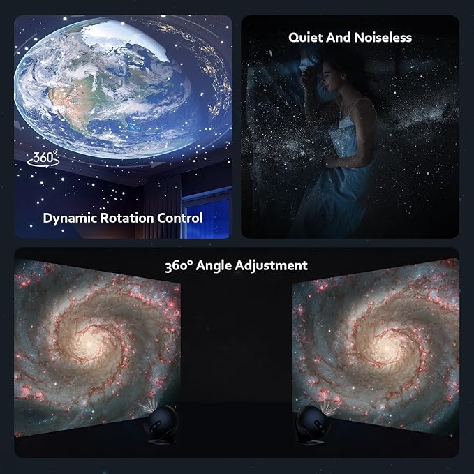 Galaxy Projector, Star Projectors Home Planetarium Space Ceiling Starry Sky Night Light with 3 HD Glass Slides, Galaxy Projector Pro for Kid Adult Bedroom Birthday Gift