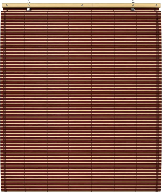 Red Lantern Bamboo Cordless Window Shade - Mahogany, 24" Wide