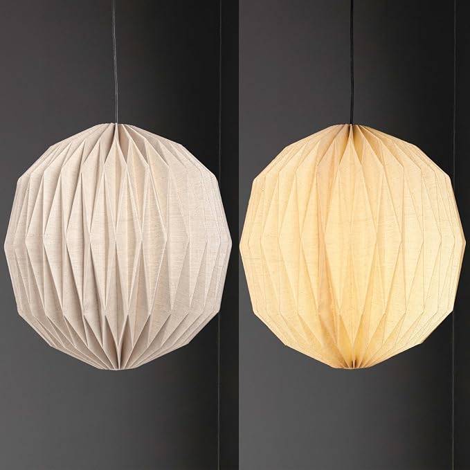 JONATHAN Y 15.75" Natural 1-Light Paper Pendant Light, Modern Vintage Honeycomb Orb Shade Hanging Lantern for Dining Room, Scandinavian Minimalist, LED Bulb Included JYL9101B