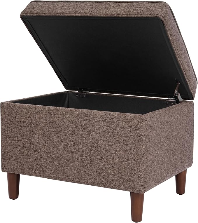 HomePop 24" Dinah Collection Storage Ottoman - Chocolate Brown