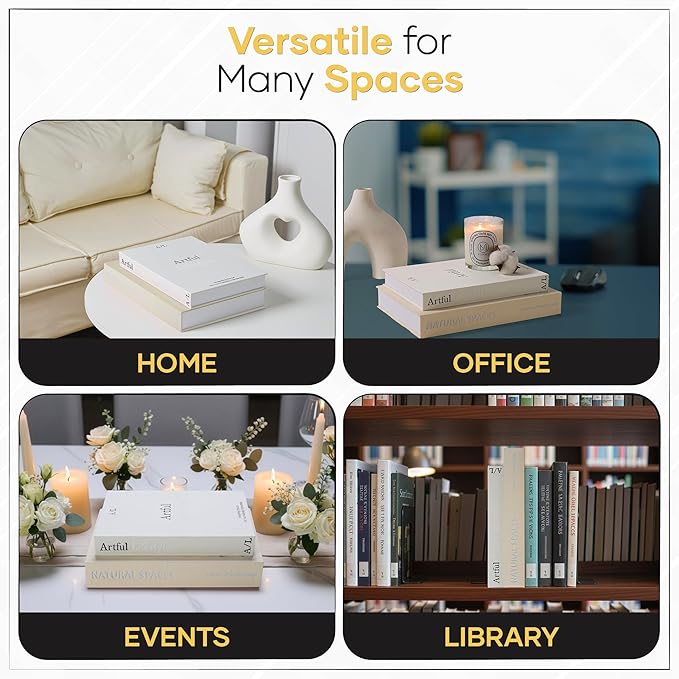 Jas & Jax Decorative Books - Set of 2 Faux Books for Coffe Table, Bookshelf or Mantel Decor - Modern Home Decoration for Living Room, Entryway & Office - Designer Book Set for Display & Styling