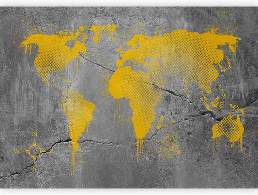 artgeist Wall Mural World Map 116x83 in - XXL Peel and Stick Self-Adhesive Wallpaper Removable Large Sticker Foil Wall Decor Print Picture Image Design Map of The World k-A-0494-a-a